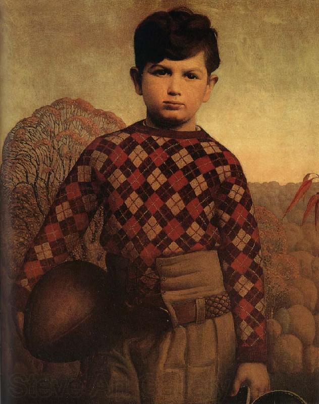 Grant Wood The Sweater of Plaid Norge oil painting art